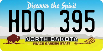 ND license plate HDO395