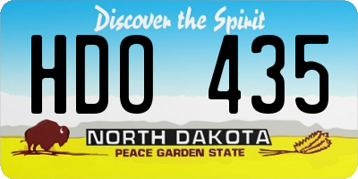 ND license plate HDO435