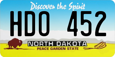ND license plate HDO452