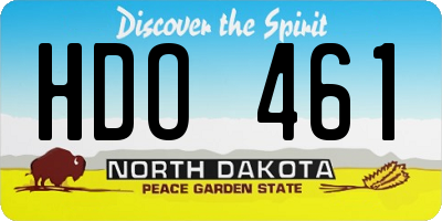 ND license plate HDO461
