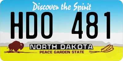 ND license plate HDO481