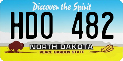 ND license plate HDO482