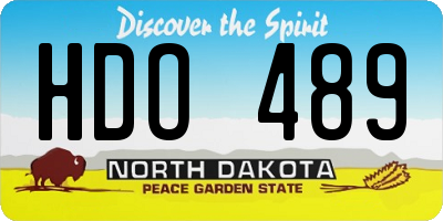 ND license plate HDO489