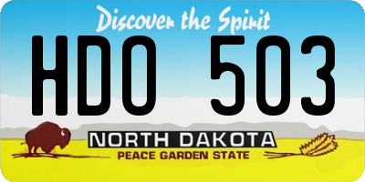 ND license plate HDO503