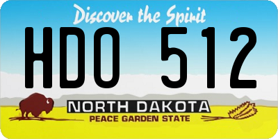 ND license plate HDO512