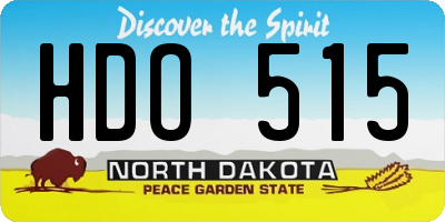ND license plate HDO515