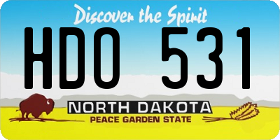 ND license plate HDO531