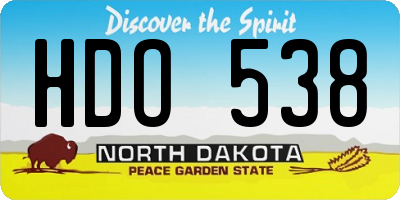 ND license plate HDO538