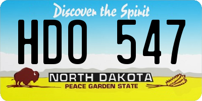 ND license plate HDO547