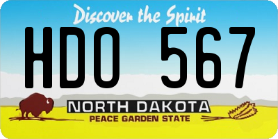 ND license plate HDO567