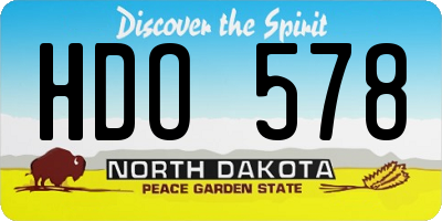 ND license plate HDO578