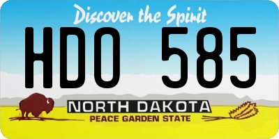 ND license plate HDO585