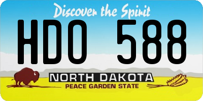 ND license plate HDO588