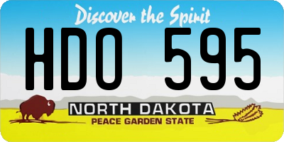 ND license plate HDO595