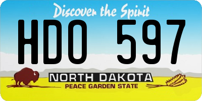 ND license plate HDO597