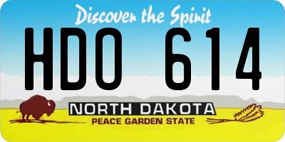 ND license plate HDO614
