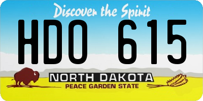 ND license plate HDO615