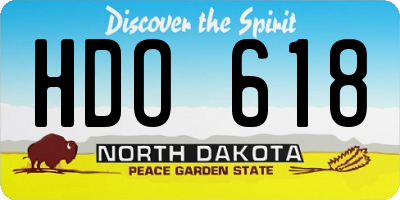 ND license plate HDO618
