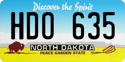 ND license plate HDO635