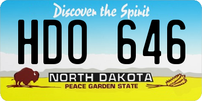 ND license plate HDO646