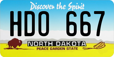 ND license plate HDO667