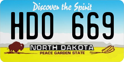 ND license plate HDO669