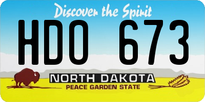 ND license plate HDO673