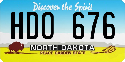 ND license plate HDO676