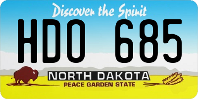 ND license plate HDO685