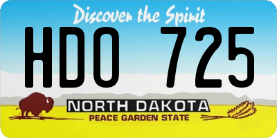ND license plate HDO725