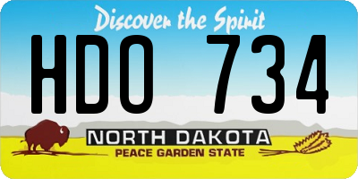 ND license plate HDO734