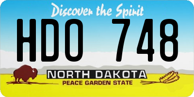 ND license plate HDO748