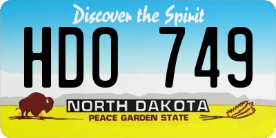 ND license plate HDO749