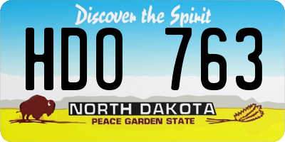 ND license plate HDO763