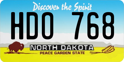 ND license plate HDO768
