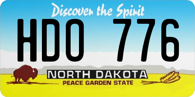 ND license plate HDO776