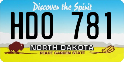 ND license plate HDO781