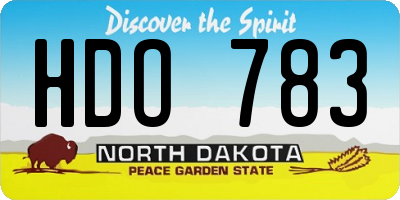 ND license plate HDO783