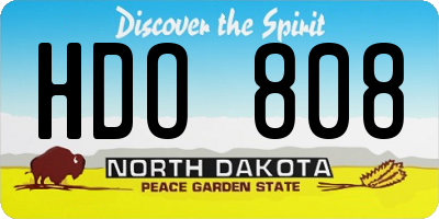 ND license plate HDO808