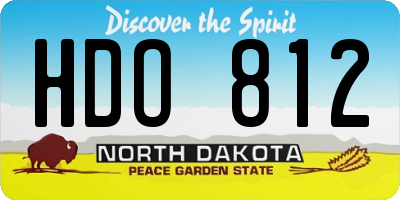 ND license plate HDO812