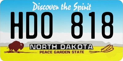 ND license plate HDO818