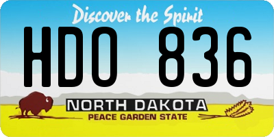 ND license plate HDO836
