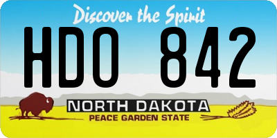 ND license plate HDO842