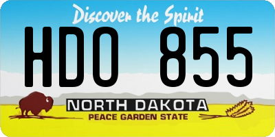 ND license plate HDO855