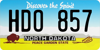 ND license plate HDO857