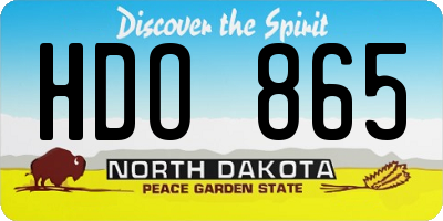 ND license plate HDO865