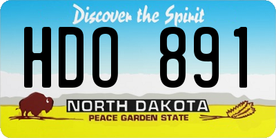 ND license plate HDO891