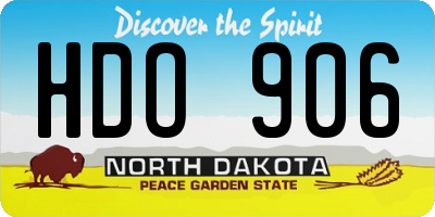 ND license plate HDO906