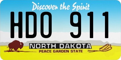 ND license plate HDO911