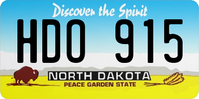 ND license plate HDO915